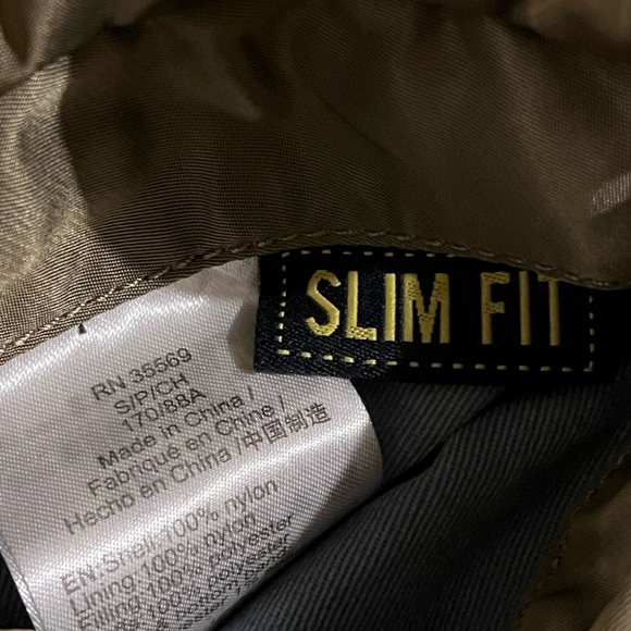 ALPHA INDUSTRIES MA-1 Reversible Bomber Jacket in Sage Green Size Small Slim Fit - Picture 14 of 15